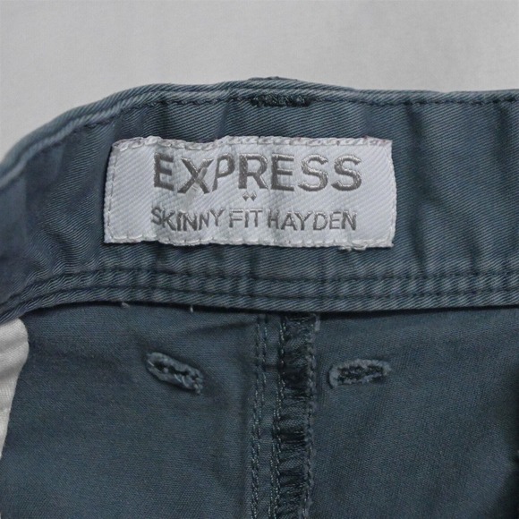 Express 31 x 32 Blue Gray Skinny Fit Hayden Chino Pants - Picture 3 of 7